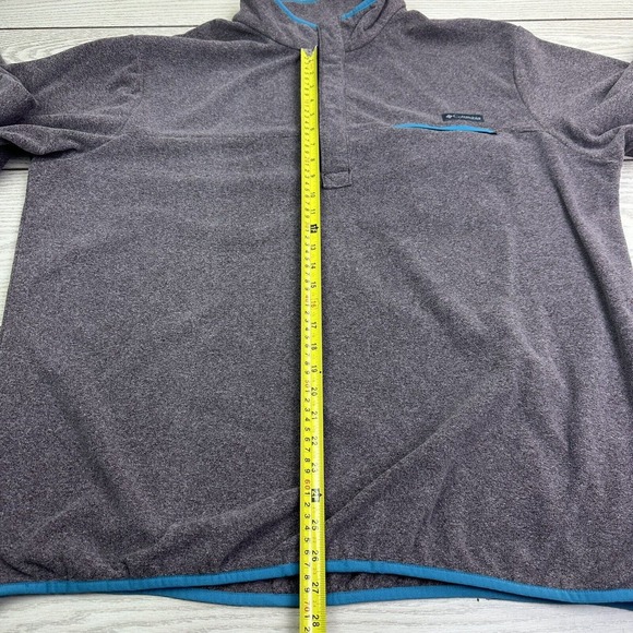 Columbia Men's XXL Fleece Long Sleeve Pullover 1/4 Snap Purple Blue Jacket - Picture 7 of 7